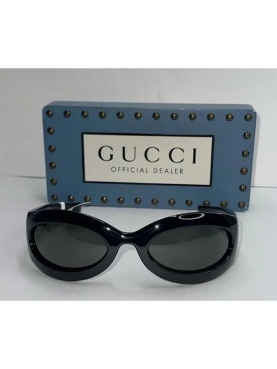 New Authentic GUCCI GG1247s 001 Black/Gold Oval sunglasses main image 10